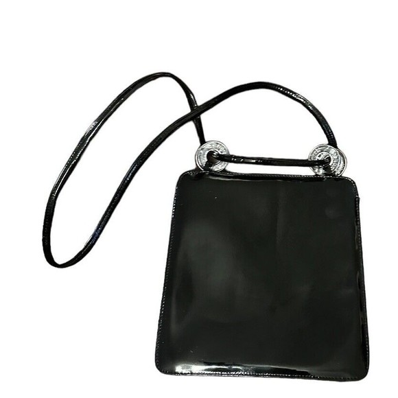 Vintage Charles Jourdan Black Patent  Leather Shoulder Cross-Body Shoulder Bag - Picture 14 of 16